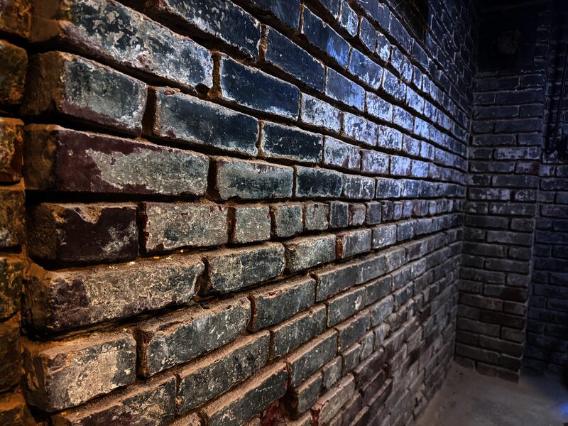 Historic brick building in Washington DC showing masonry restoration work
