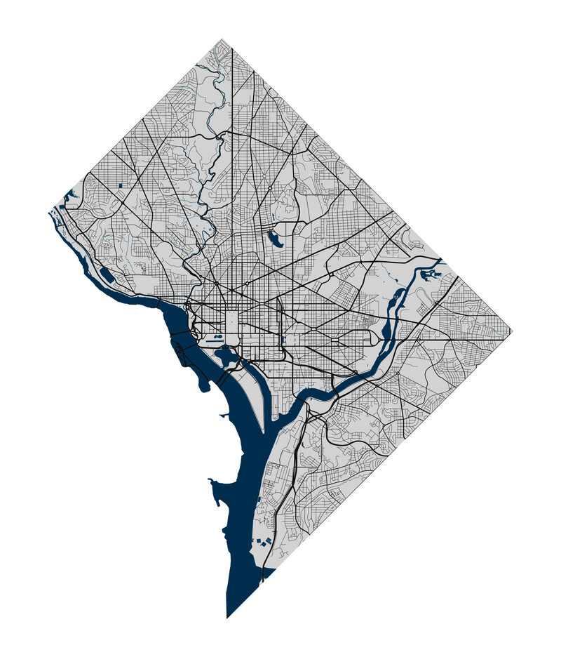 Historic neighborhood in Washington DC showing period architecture